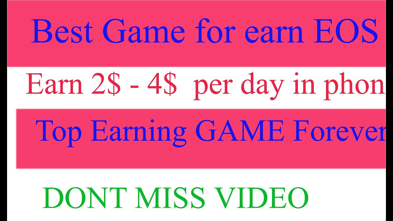 Melhor jogo de criptomoedas para jogar e ganhar Token EOS, ganhe 2$ a 3$ por dia jogando. Part time job para estudantes.